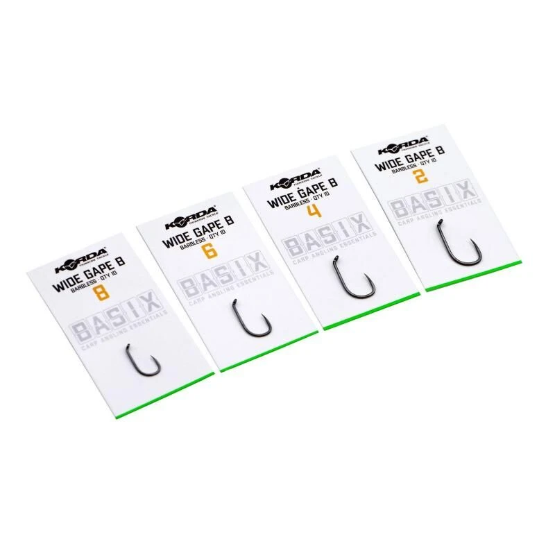Korda Basix Wide Gape Hooks Barbless 1 Korda Basix Wide Gape Hooks Barbless